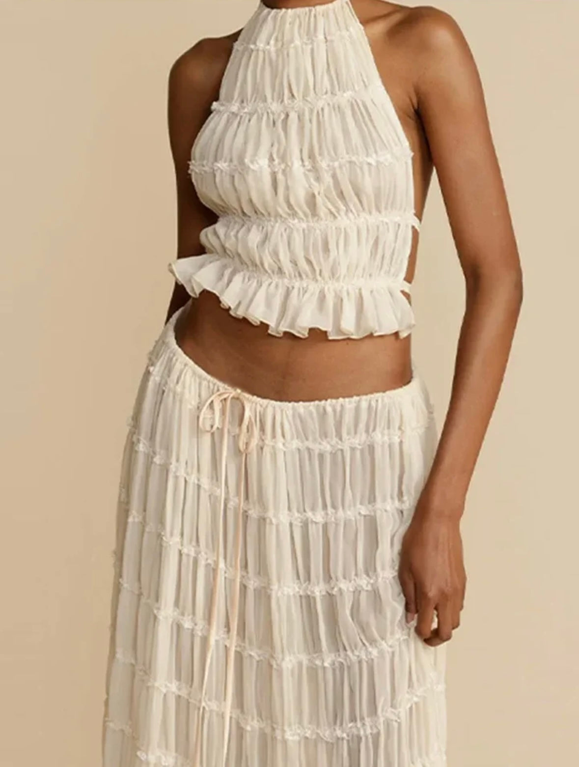 Elegantes Zweiteiliges Ruffle-Set