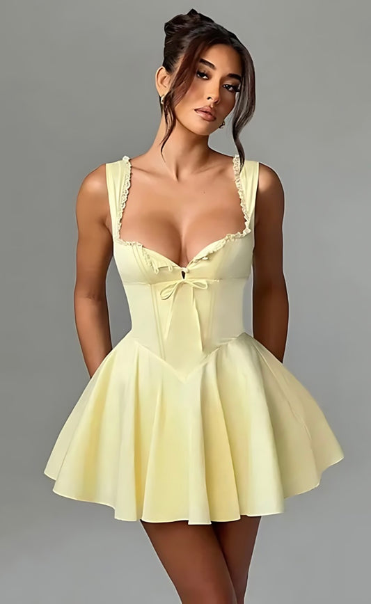 Lace-Up Retro Dress