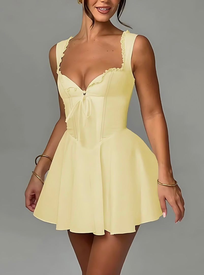 Lace-Up Retro Dress